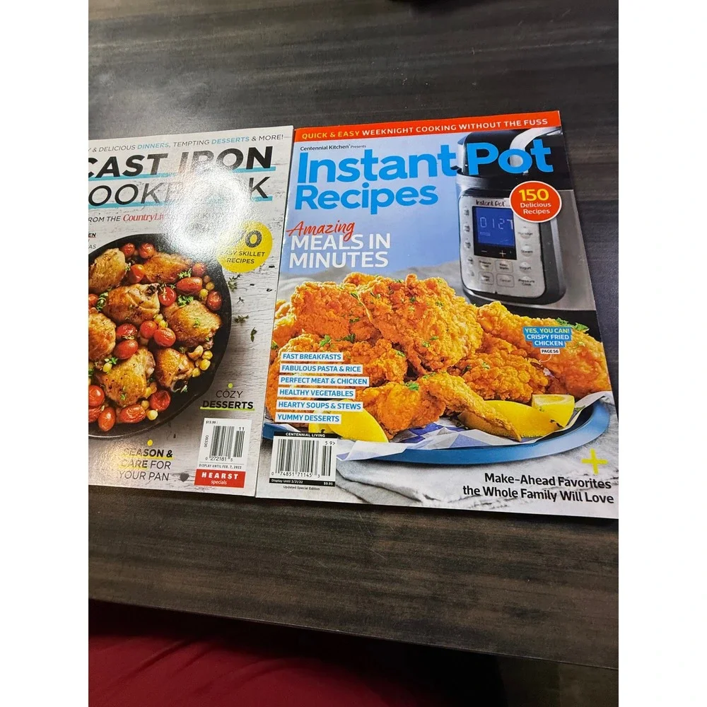 Country Living Cast Iron Cookbook & Instant Pot Recipes Magazine Bundle Recip